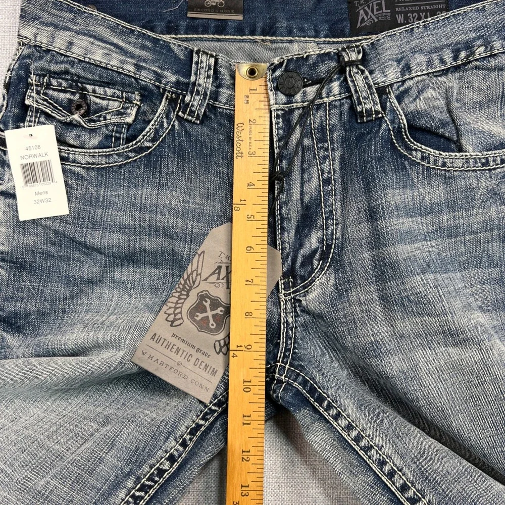 T.K. Axel Treadwell Relaxed Straight Jeans Men 32x32 Blue Denim Normcore NEW‎